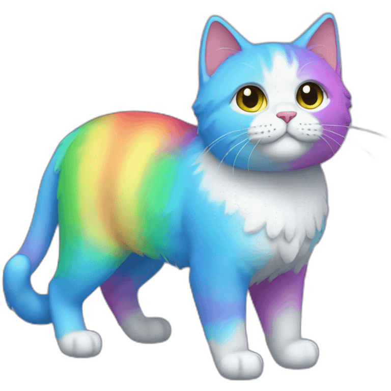 Rainbow Cat Full Body emoji