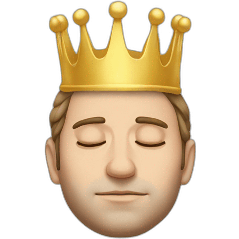 Macron sleeping with a crown emoji