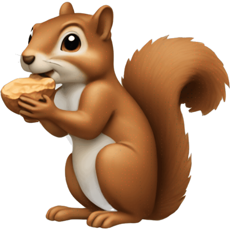 A squirrel eating a peanut emoji