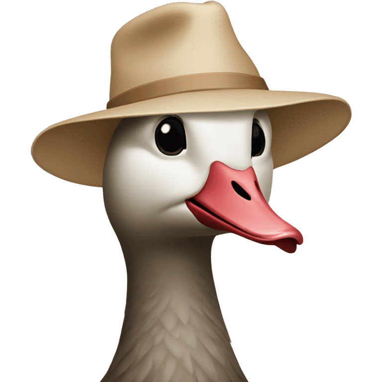 goose in a beige hat emoji