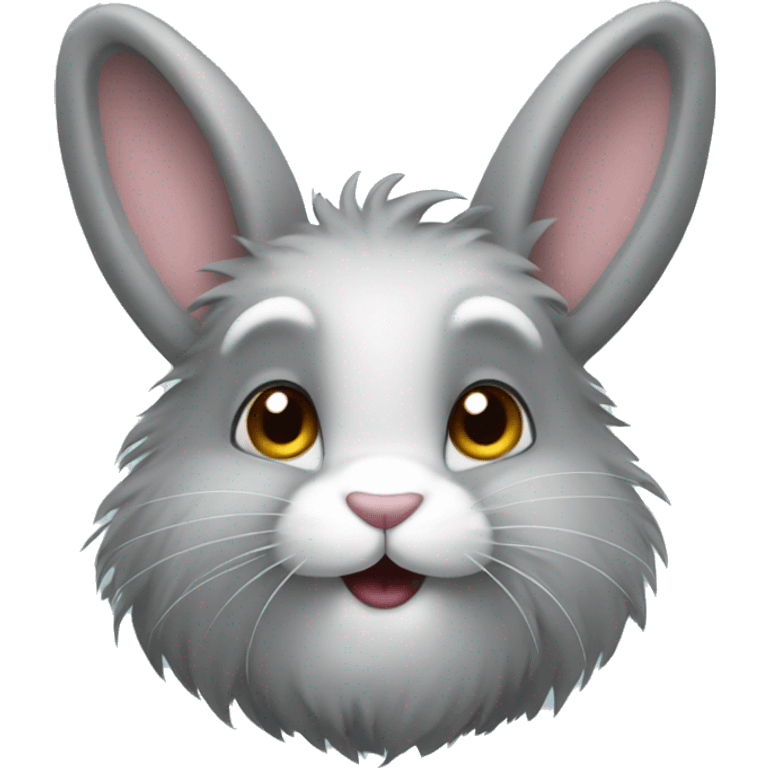 Gray fluffy rabbit emoji