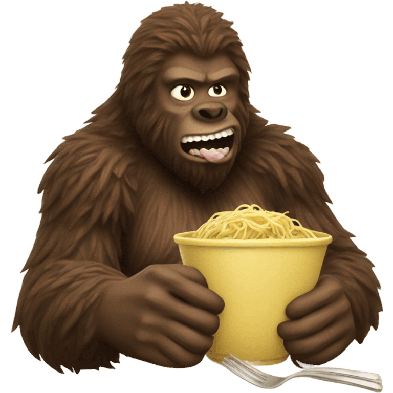 Bigfoot eating spaghetti  emoji