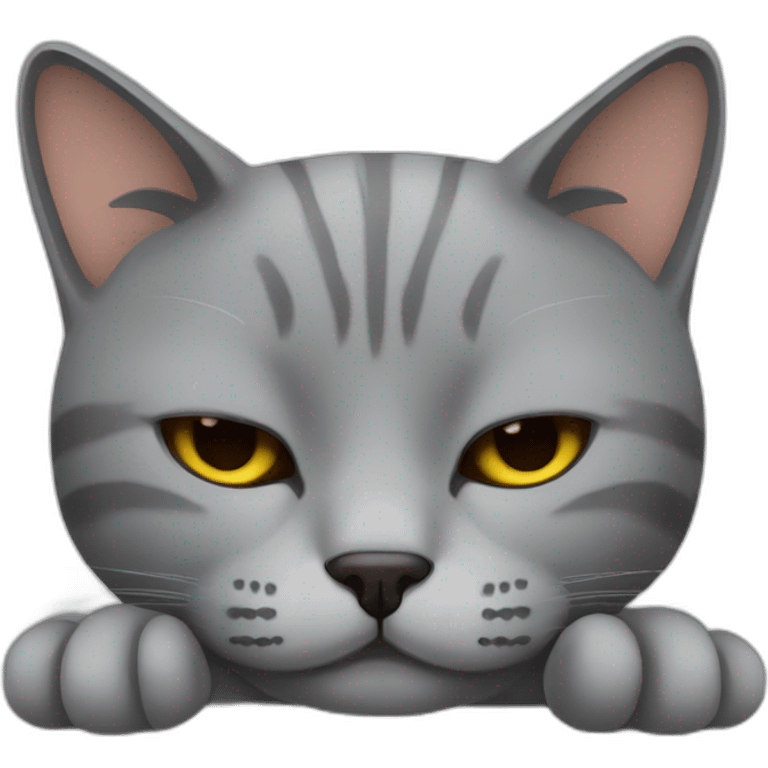 grey cat sleeping emoji