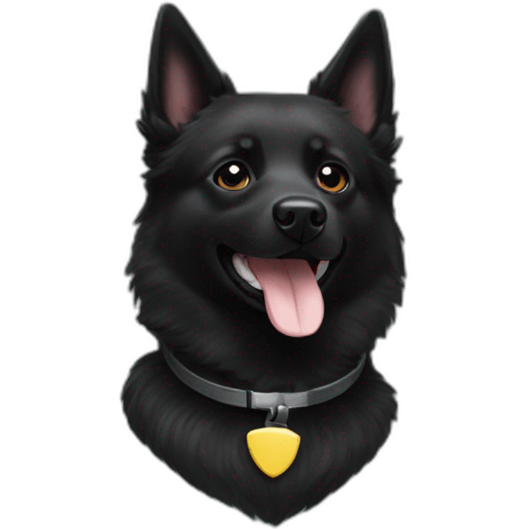 Schipperke with BMW on the neck emoji