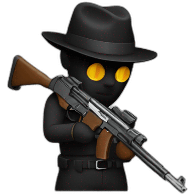 noir avec un fusil emoji