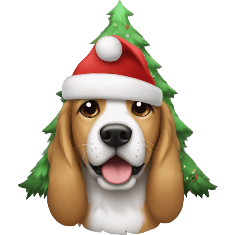 A Christmas tree with a dog on it emoji