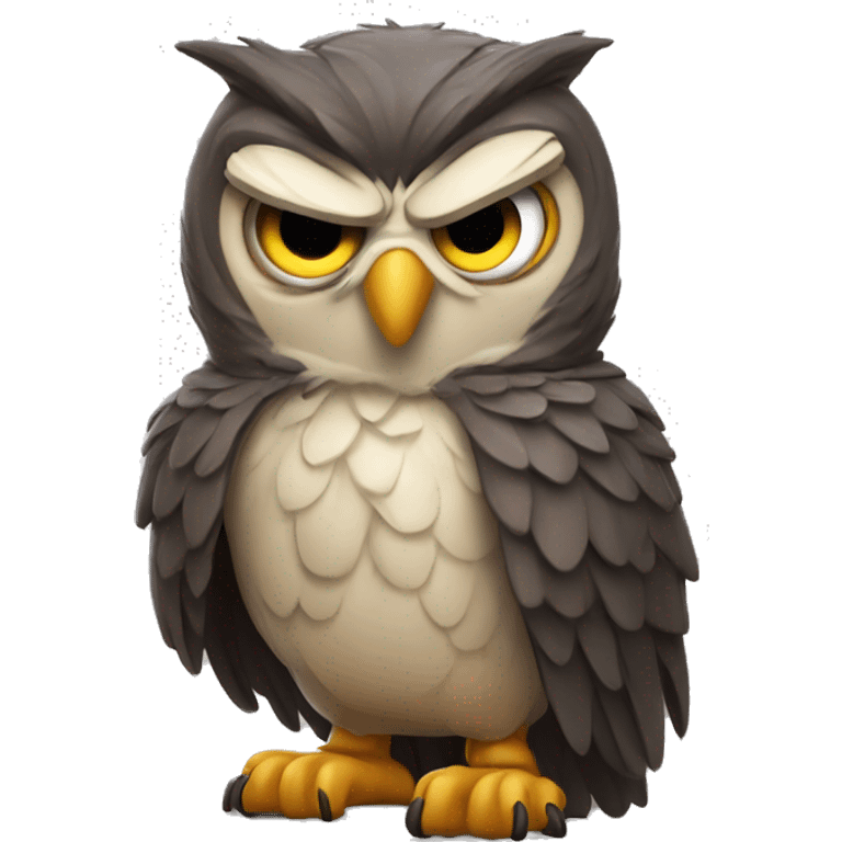 old angry owl clenched fist emoji