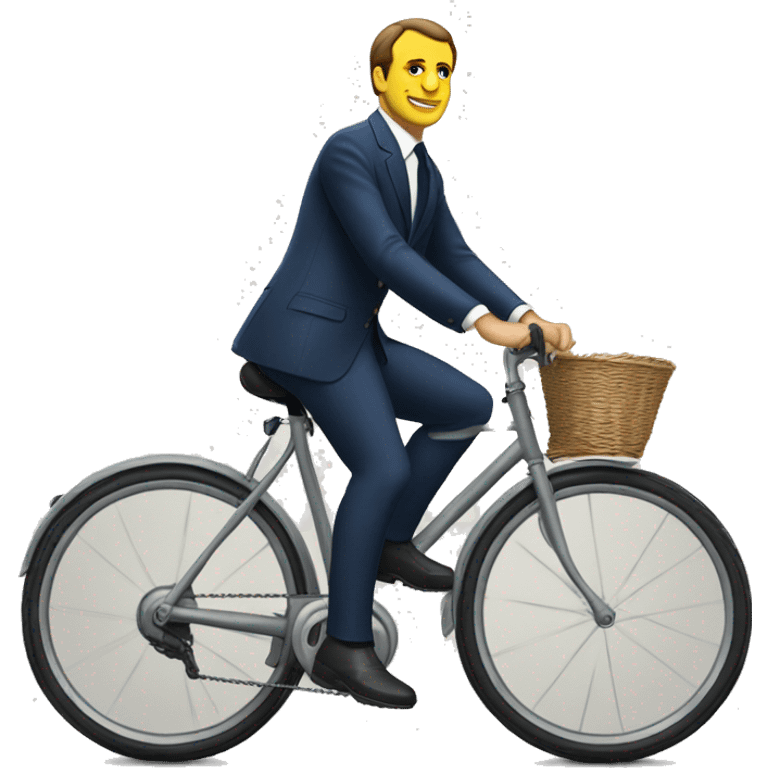 Macron sur un vélo emoji