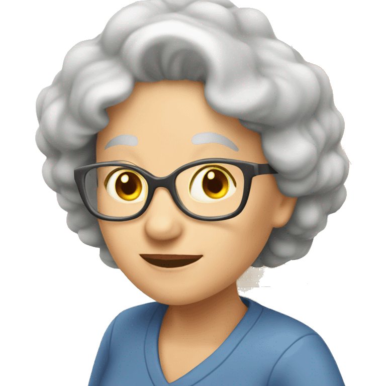 Senior woman on ladder emoji