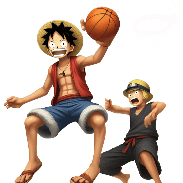 Luffy dunking on Naruto emoji