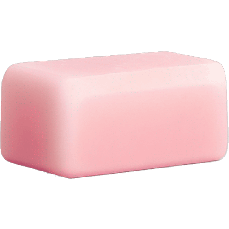 Light pink soap bar sitting on a soap holder emoji