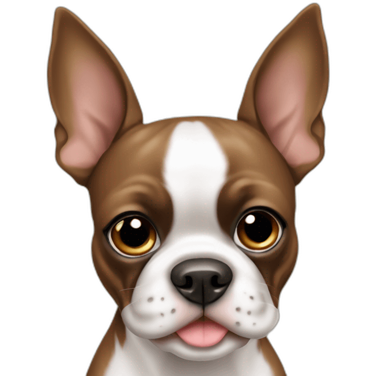 Light Brown Boston terrier sitting  emoji