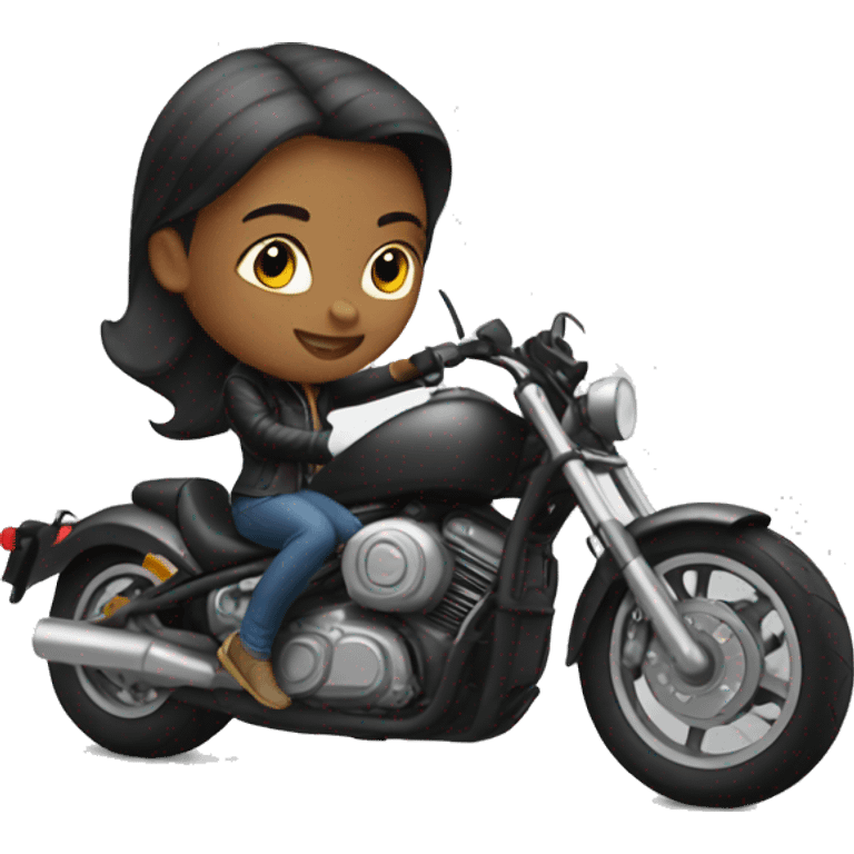 Girl with motorcycle  emoji