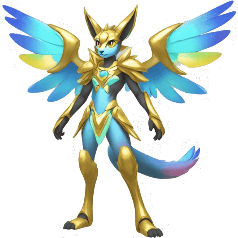 Anthro Sona Colorful Godly Celestial Shiny Fakemon Full Body emoji