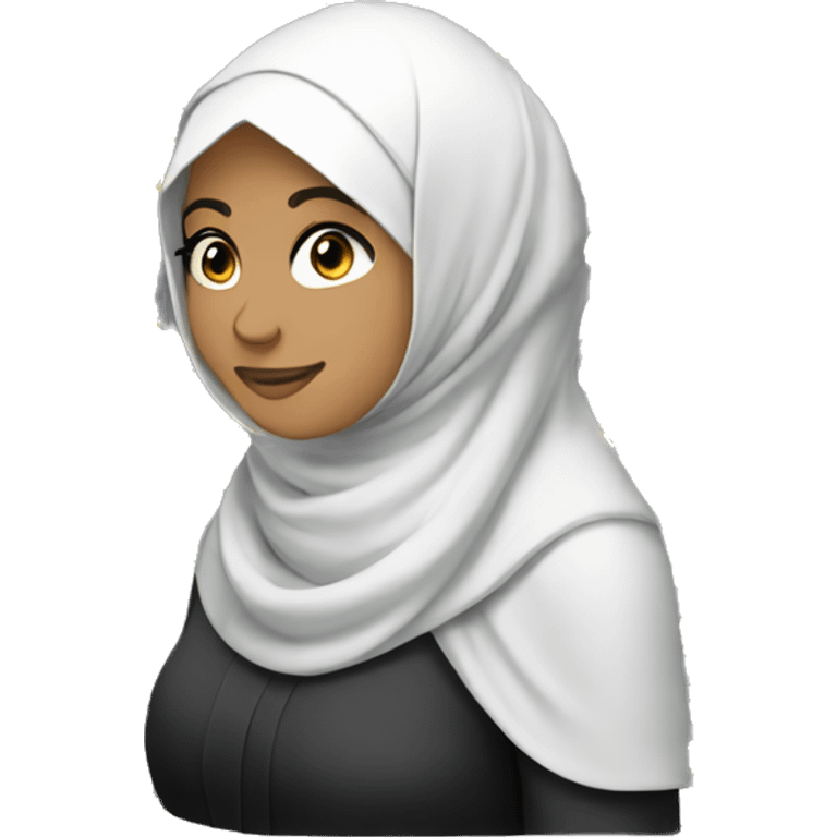 Hijab girl listen music emoji