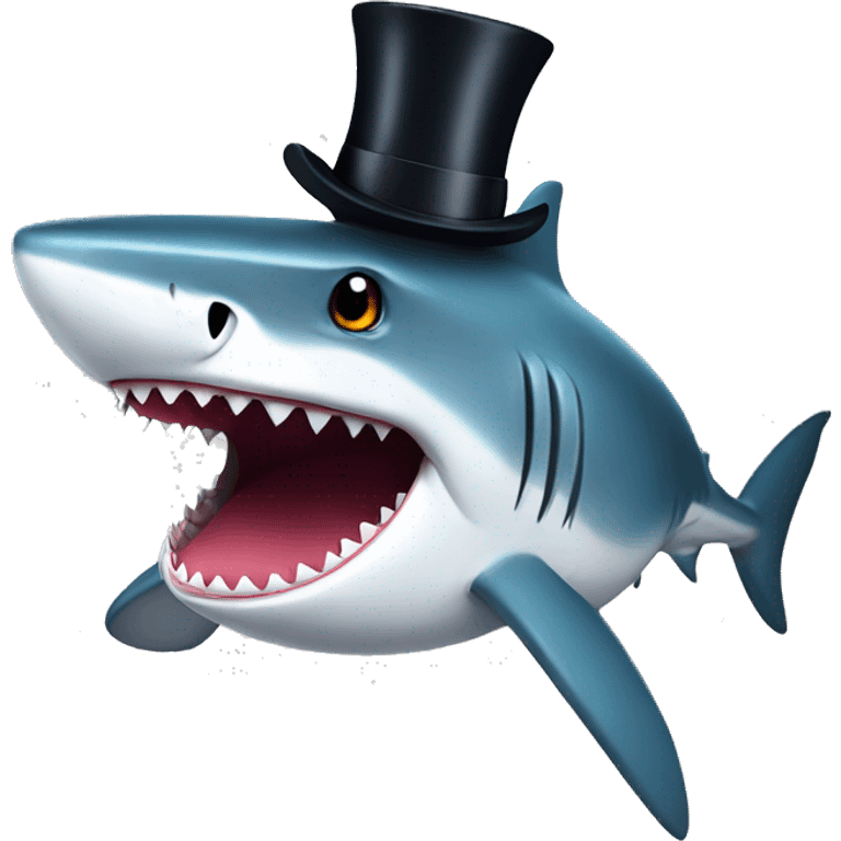 Shark with a top hat emoji