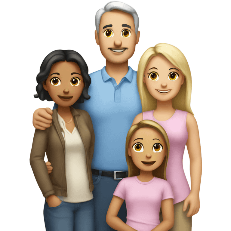 White family mom and dad with two girl daughters emoji