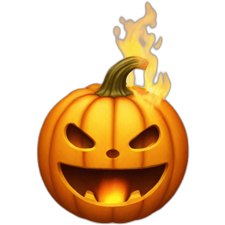 pumpkin on fire emoji