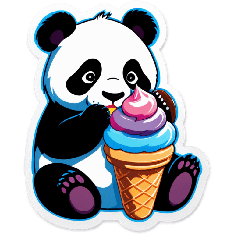 Panda eating ice cream emoji