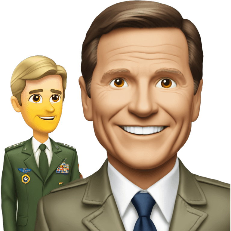 Kenneth Copeland in aviator clothes in front of a jet emoji