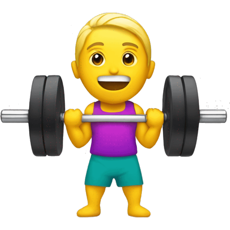 Barbell with colorful weights emoji