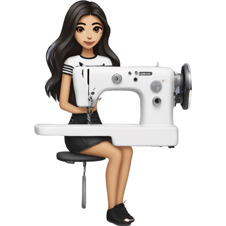 madison beer with  sewing machine emoji