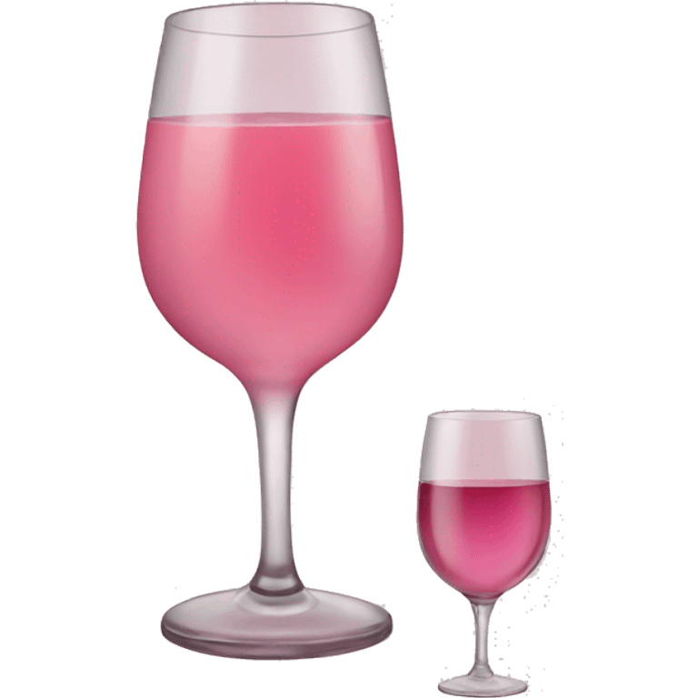 glass pink wine with a cup next to it emoji