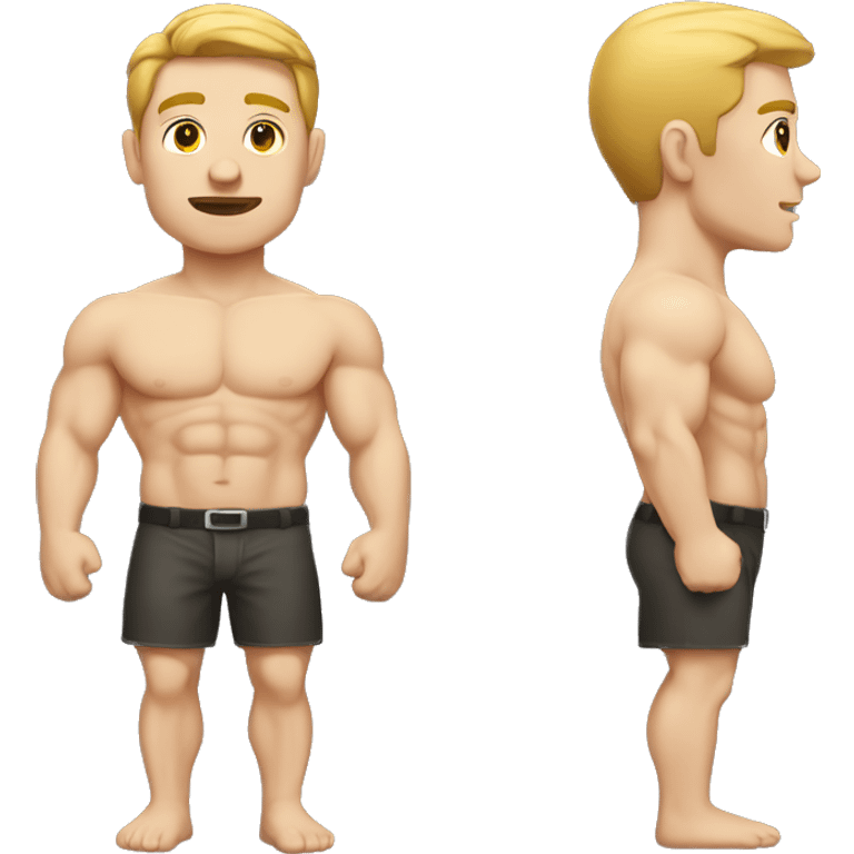 Muscular white male emoji