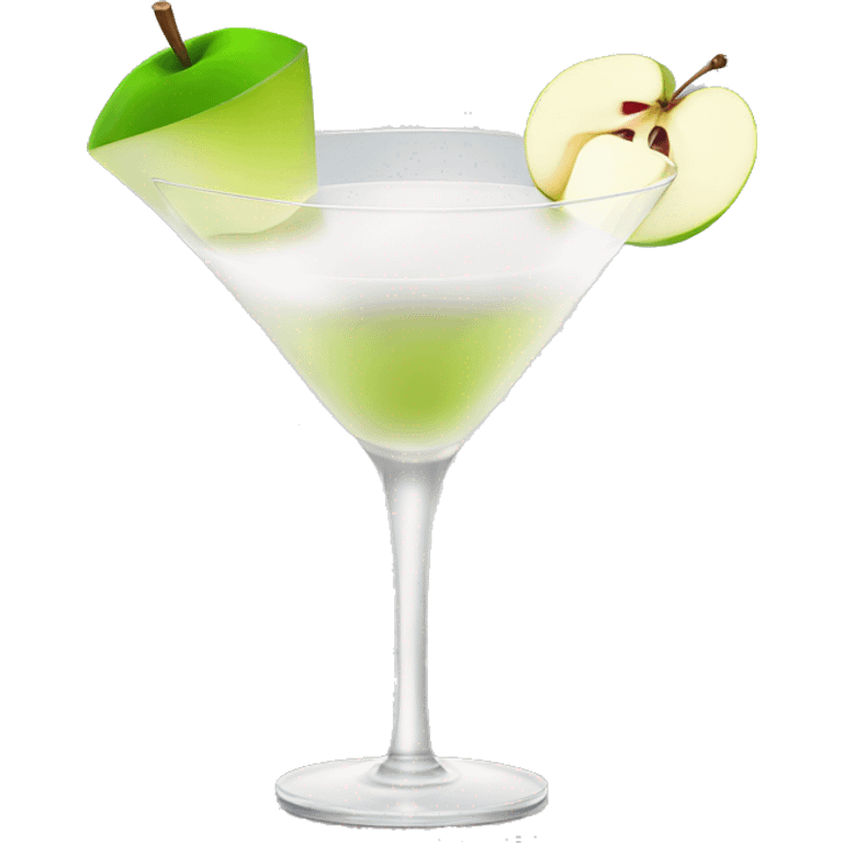 white cocktail with apple emoji