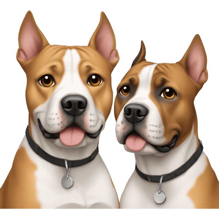 Two Amstaff friends emoji