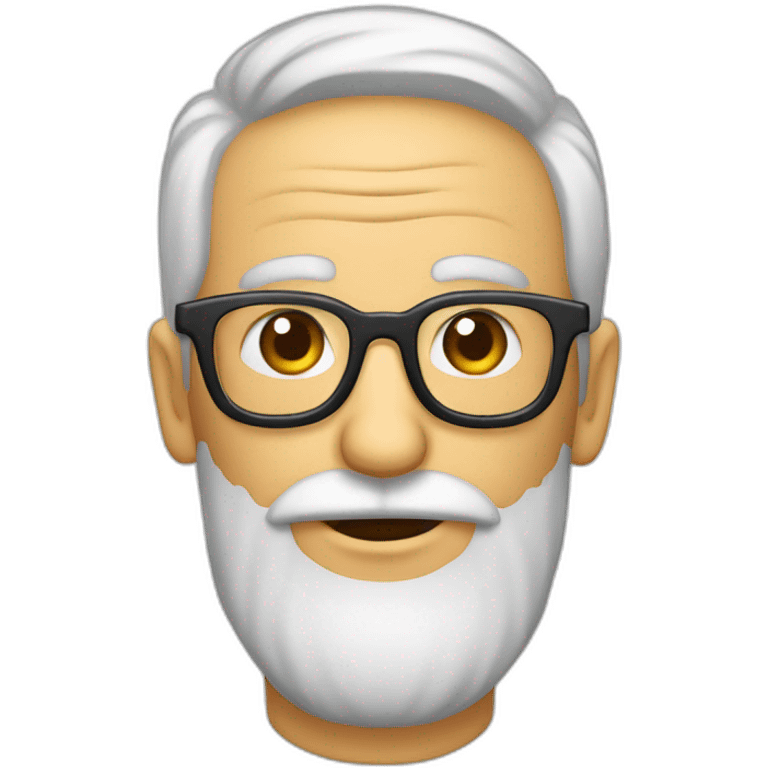 anciano calvo con barba blanca y gafas emoji