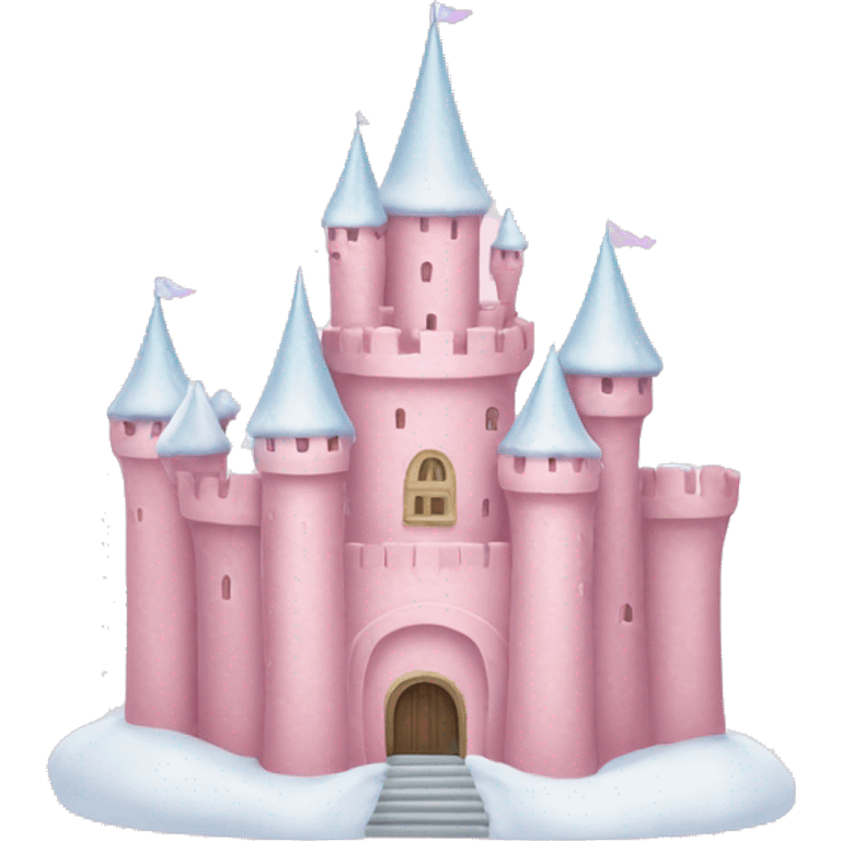 pastel pink snow castle emoji