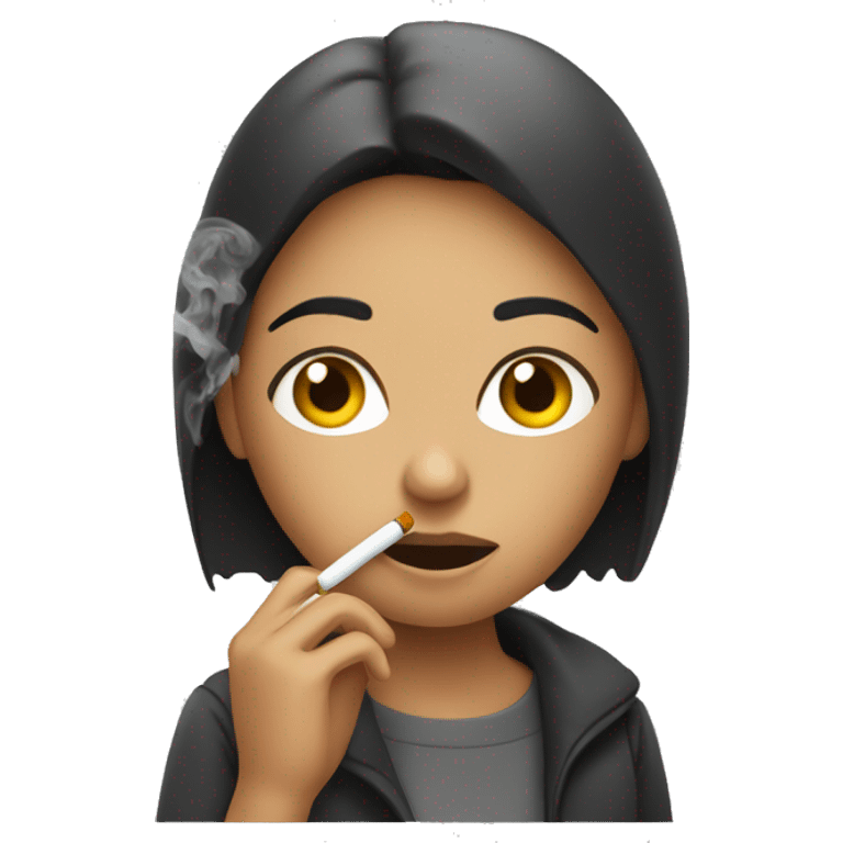 fille qui fume la cigarette électronique emoji