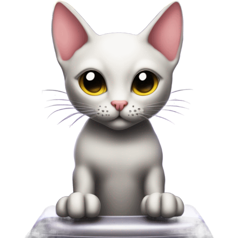 Hairless cat on slot machine emoji