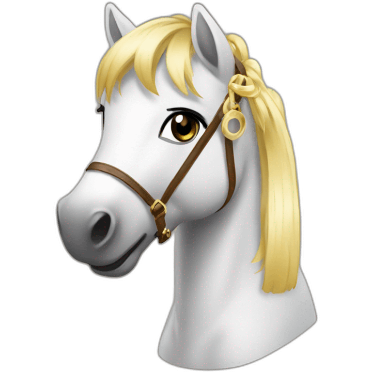 Poney with champagne bootle emoji