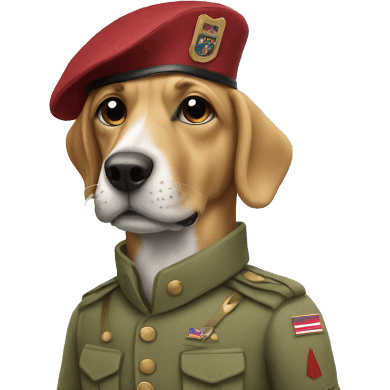 Dog as a soldier emoji