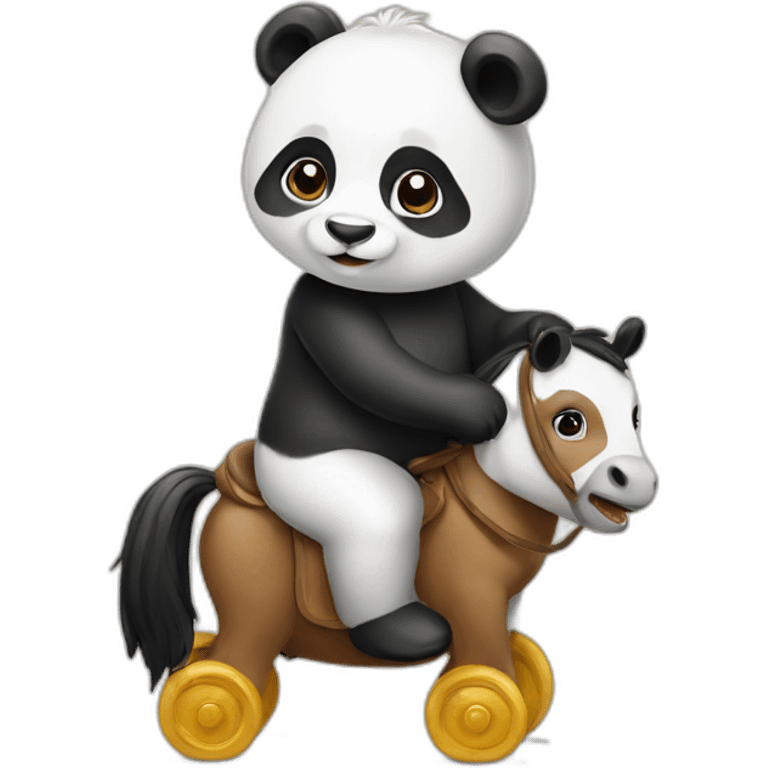 baby panda on a horse emoji