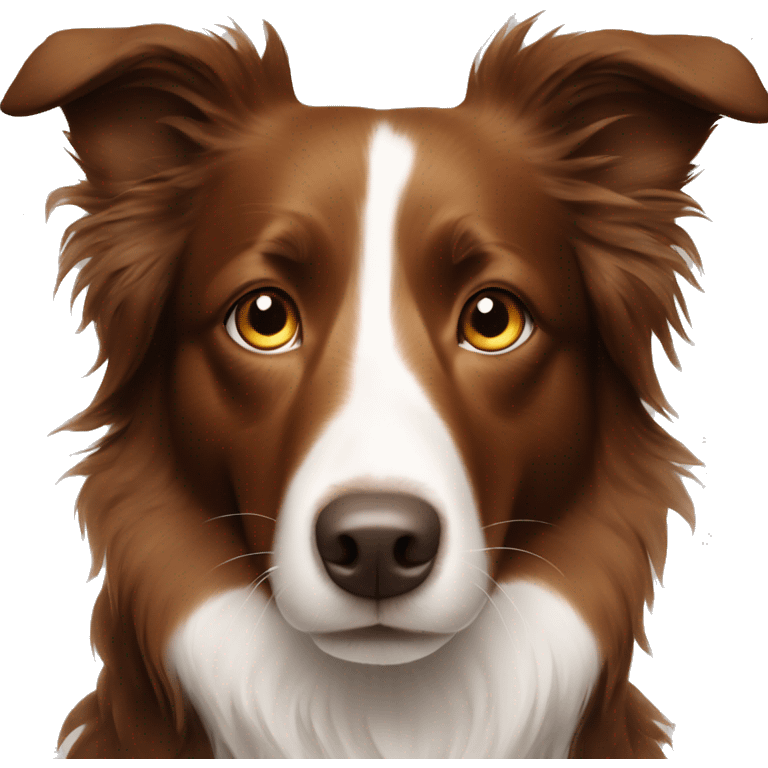 Brown border collie with freckles  emoji