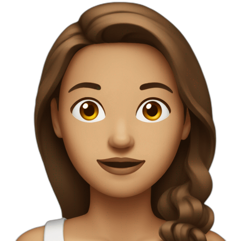 Woman brown hair drink whisky emoji