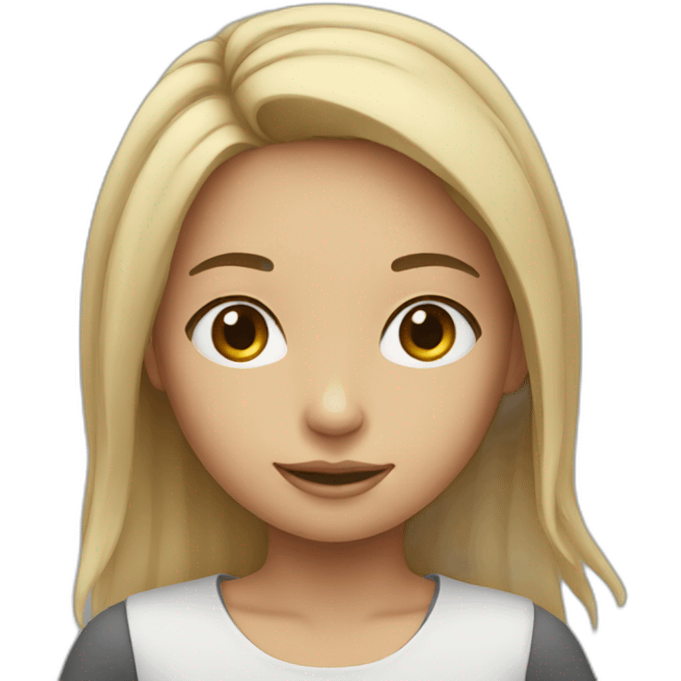 Girl with AI emoji