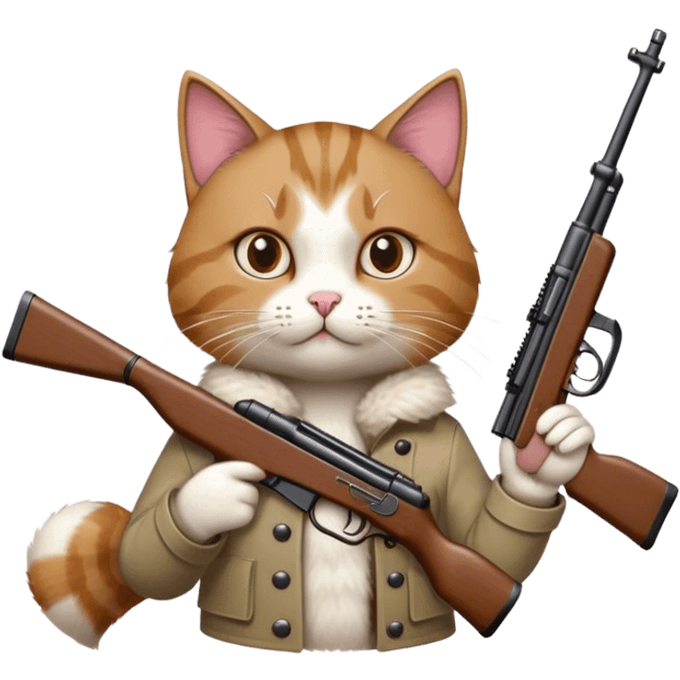 cat holding rifle emoji