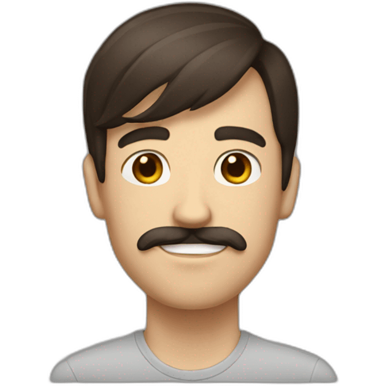 brunette with mustache skinny tall guy emoji