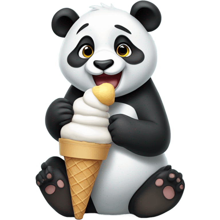 Panda eating ice cream emoji