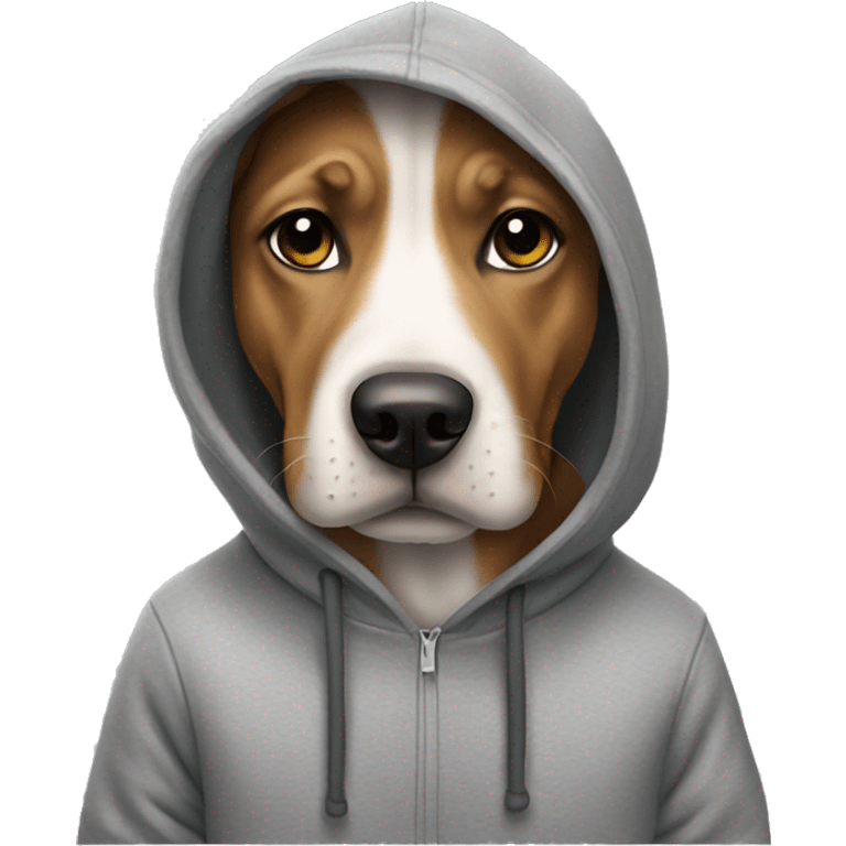 Dog wearing a hoodie emoji