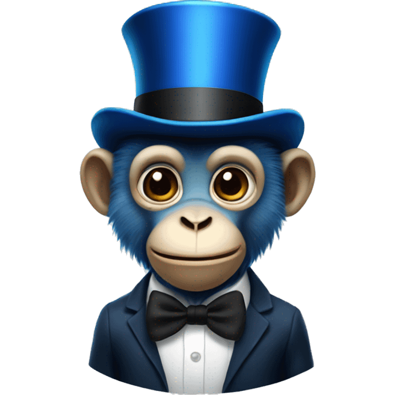 Blue monkey with a top hat emoji