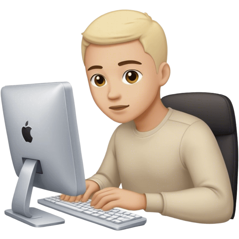 A professional working hard in front of a computer. emoji