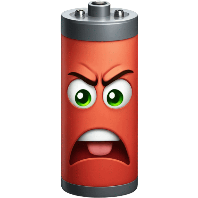 Very angry Red battery  emoji