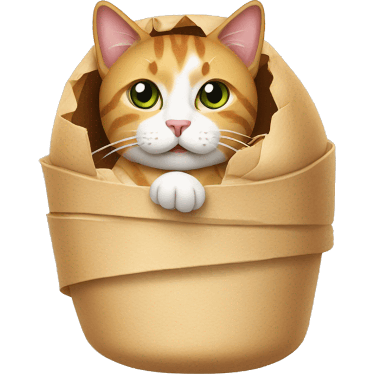 Cat wrapped in shawarma emoji