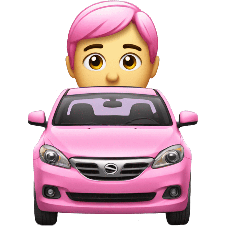 Pink car annoyed with someone emoji