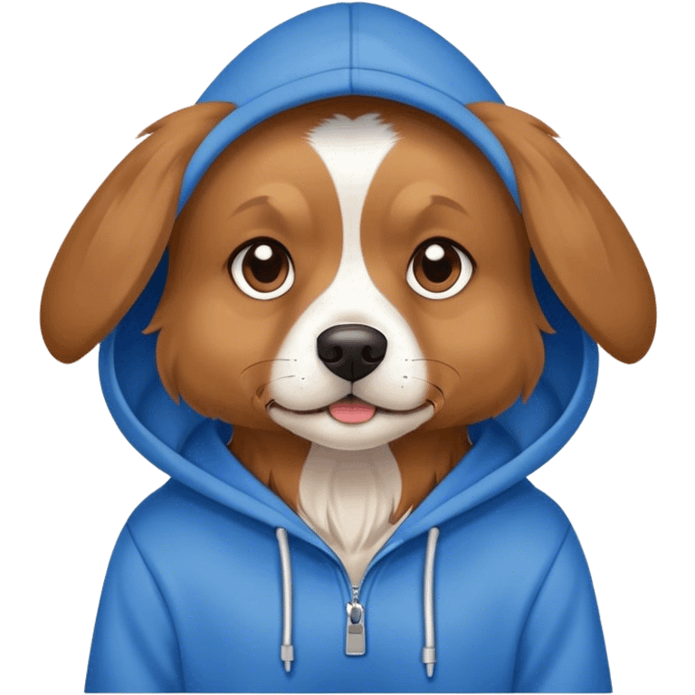 Dog wearing a hoodie emoji